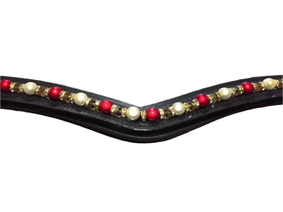Beaded Leather Browband – Fancy Wholesale Browband for Horses