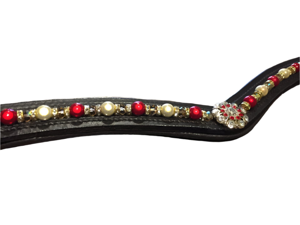 Beaded Leather Browband – Fancy Wholesale Browband for Horses