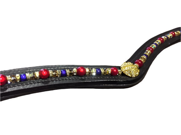 Beaded Leather Browband – Fancy Wholesale Browband for Horses