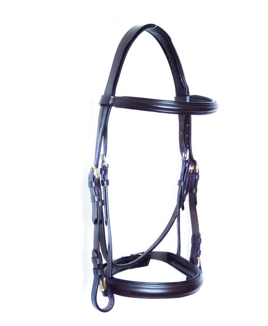 Wholesale Criterion Cavesson Bridle – Slimline Monocrown with Brass or Silver Buckles