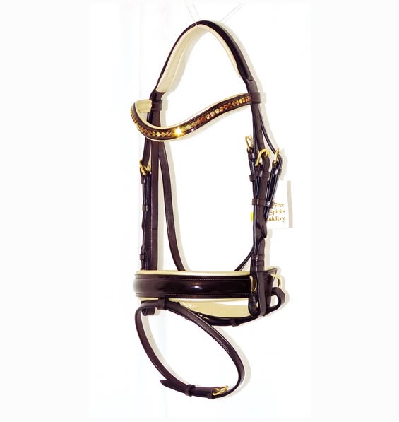 Criterion Swarovski Bridle with Metallic Gold Padding – B2B