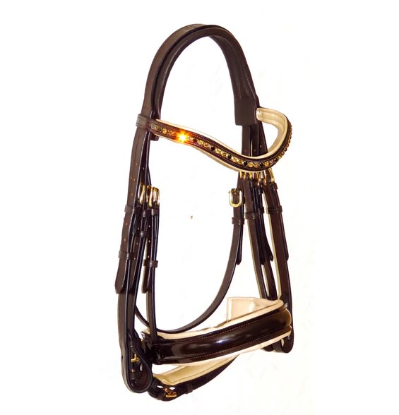 Criterion Swarovski Bridle with Metallic Gold Padding – B2B