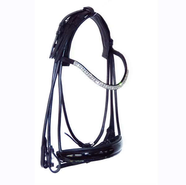 Criterion Round Rolled Bridle – Patent or Matt with Crystals or Plain