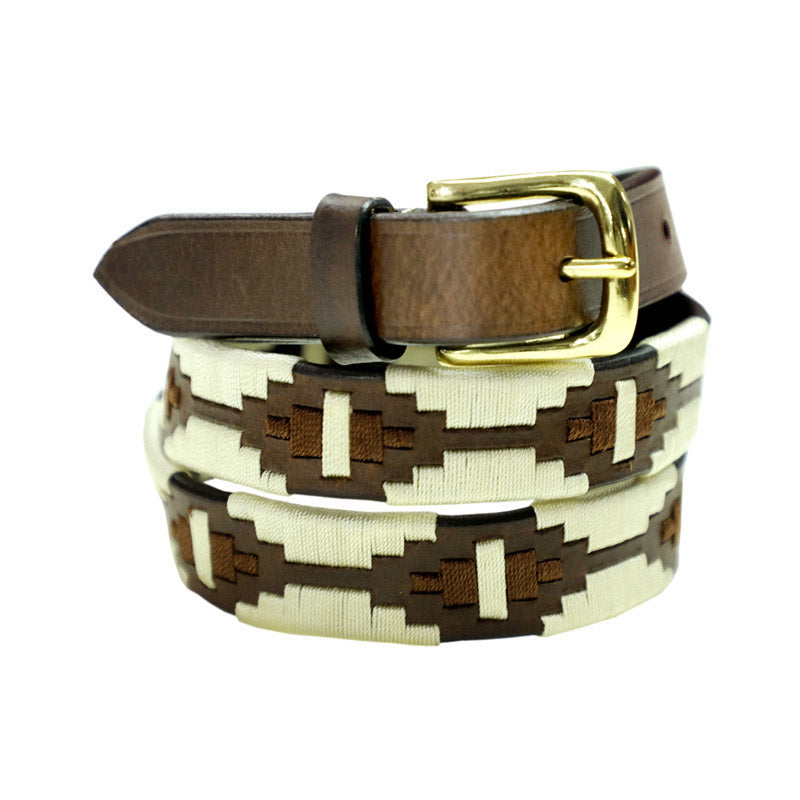 Sahara Cream Leather Polo Belt