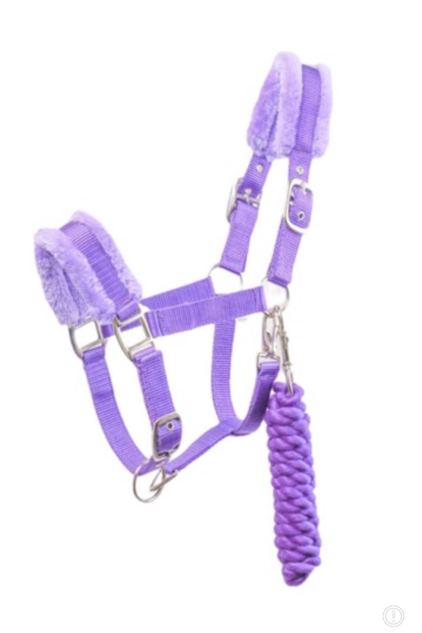 Criterion Calming Fur Purple Head Collar with Matching Lead Rope