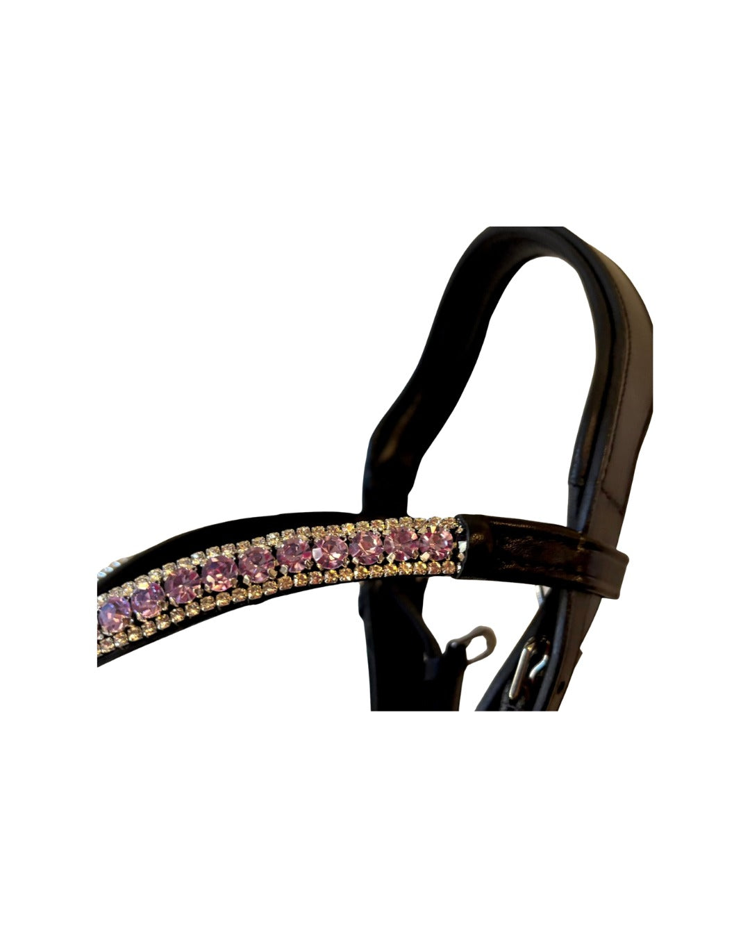 Bling Pink & Black Leather Bridle with Reins | Wholesale
