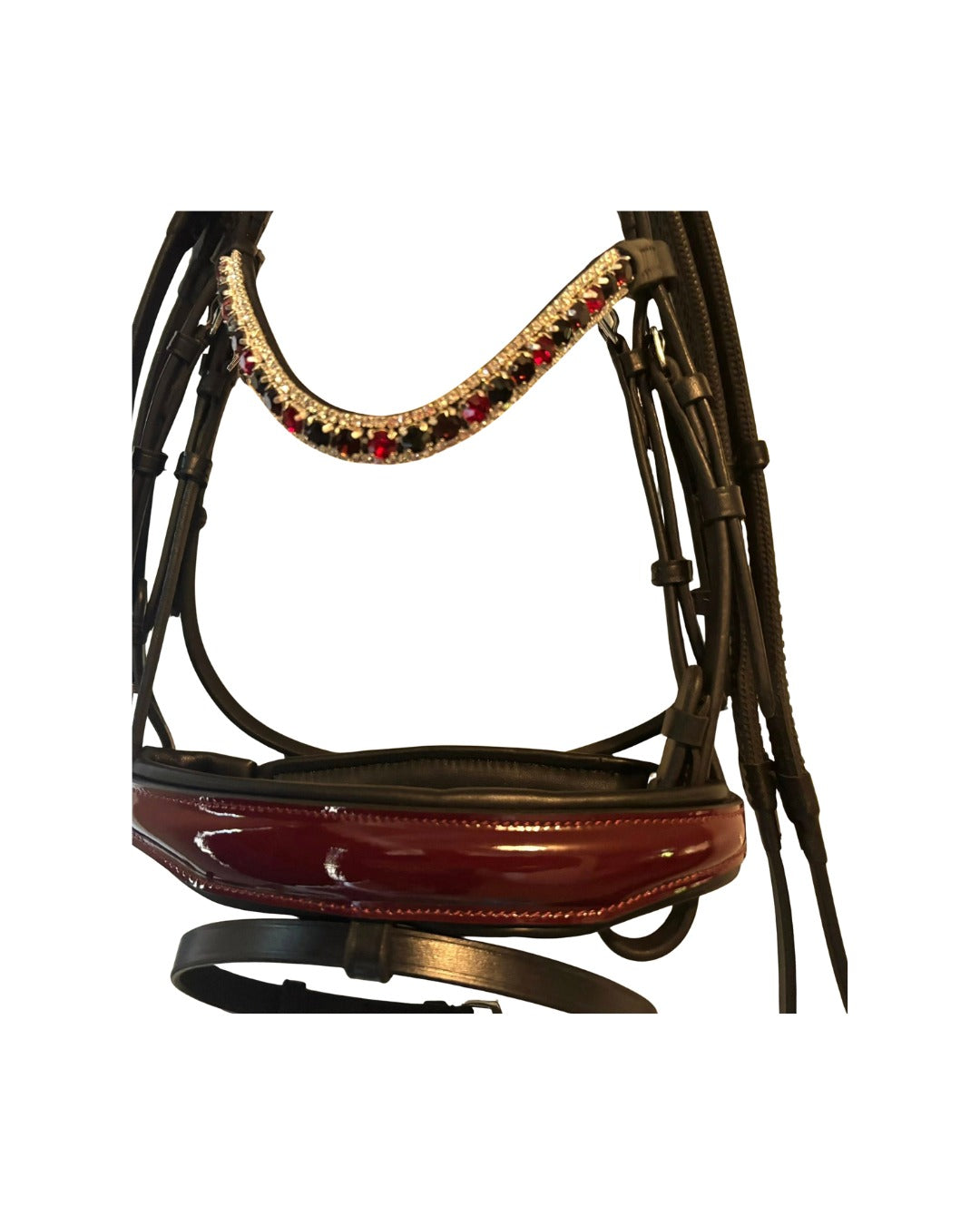 Ergonomic Patent Leather Bridle – Anatomical Monocrown with Optional Flash | B2B Wholesale