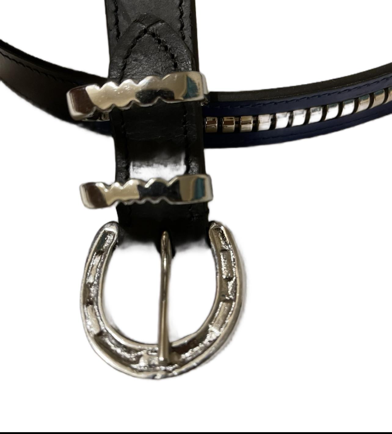 Blue Handcrafted Clincher Leather Belt – Durable & Stylish