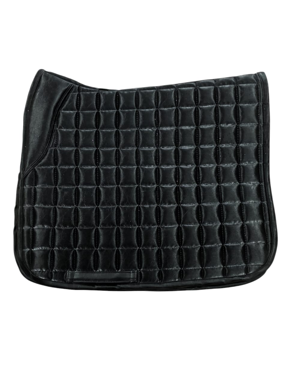 BLACK DRESSAGE SADDLE PAD WITH MODERN BOX QUILT