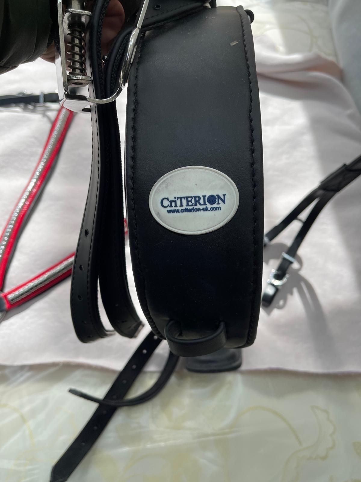 Quick Hitch Biothane Driving Harness with Waterproof Waffle Pad – Black & Red (Made to Order)