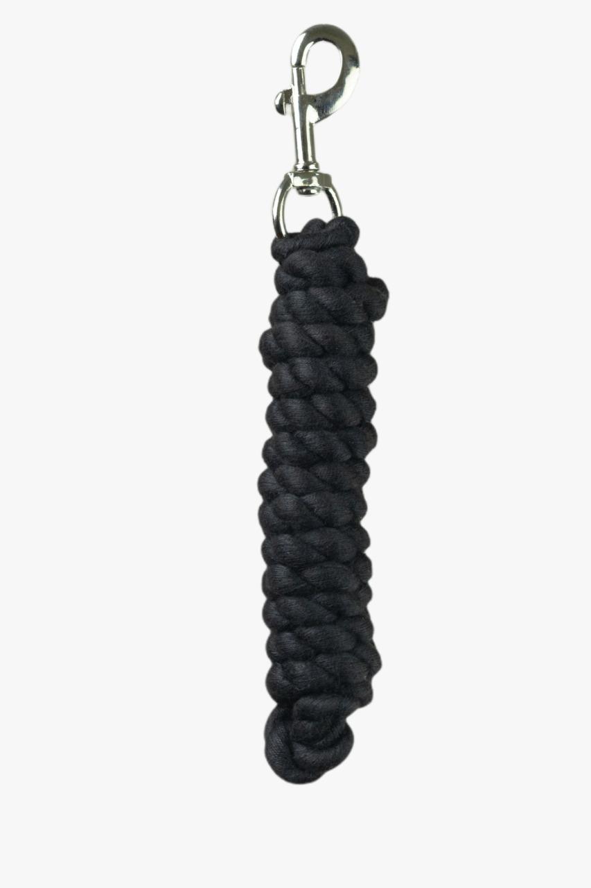 Criterion black horse lead rope with silver or brass snap – cotton and poly blend options for wholesale B2B buyers