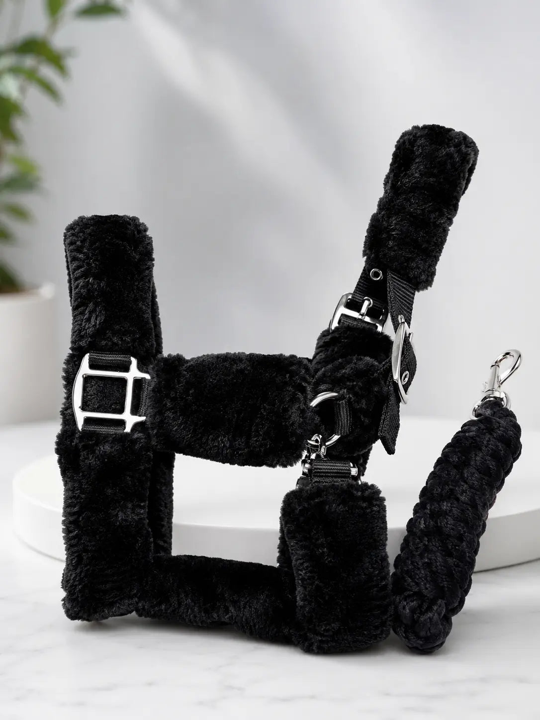 Black Fluffy Headcollar