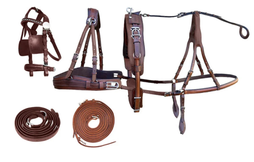 DARK BROWN LEATHER LIGHTWEIGHT COMPETITION HARNESS