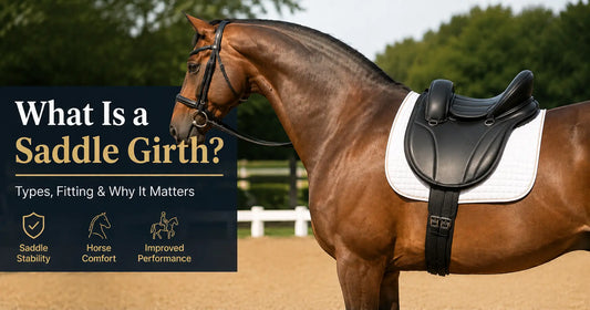 Horse tack showing saddle girth placement and fit
