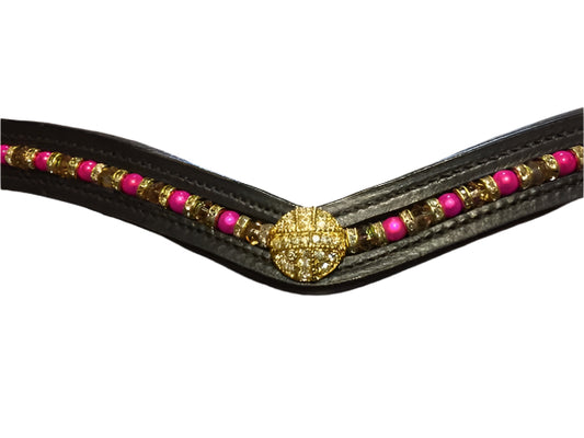 Beaded Leather Browband – Fancy Wholesale Browband for Horses