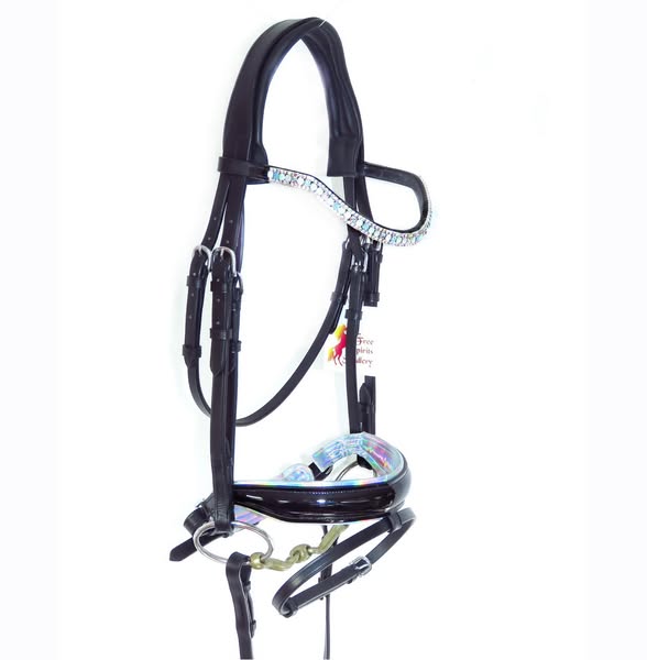 Wholesale Unicorn Bridle – Hologram Noseband & Pastel Opal Swarovski Crystals