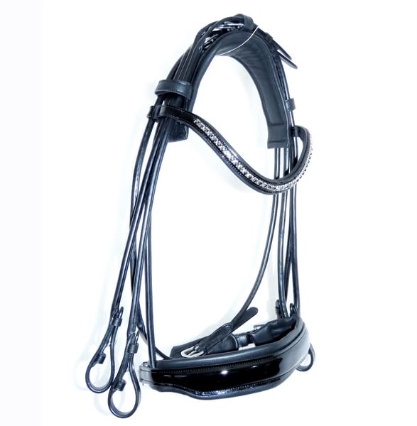 Criterion Round Rolled Bridle – Patent or Matt with Crystals or Plain