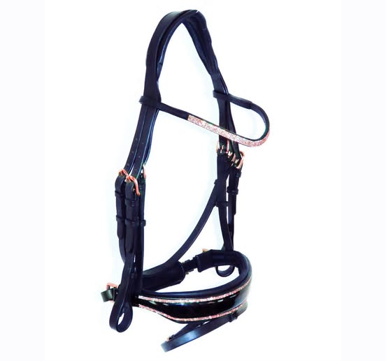 Criterion Freeform Bridle – Rose Gold Buckles & Luminous Crystals