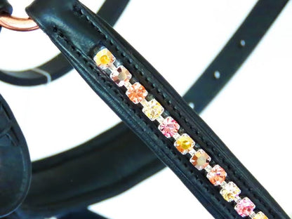 Rose Gold Anatomical Grackle Bridle with DAZZLE Crystal Detail
