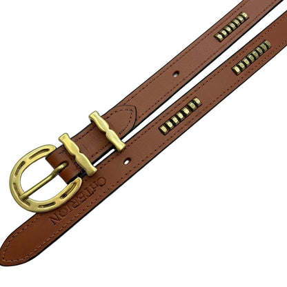 Tan Leather Clincher Belt – Handcrafted Brown & Tan Leather Accessory