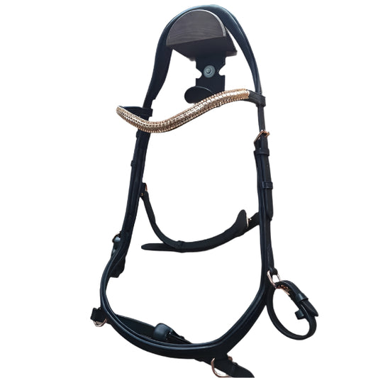 Micklem Style Bridle with Rose Gold Clincher Browband – Wholesale