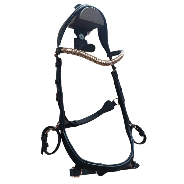 Micklem Style Bridle with Rose Gold Clincher Browband – Wholesale