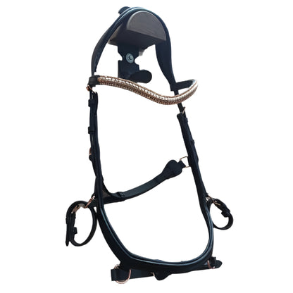 Micklem Style Bridle with Rose Gold Clincher Browband – Wholesale
