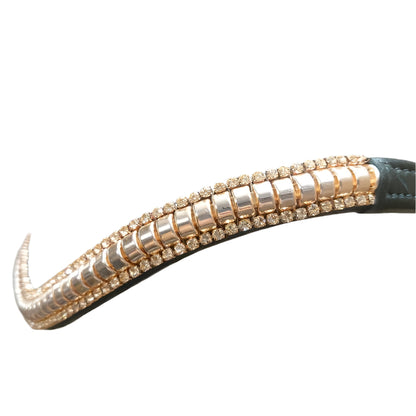 Micklem Style Bridle with Rose Gold Clincher Browband – Wholesale