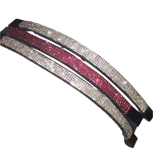 Beaded Lace-Top Leather Browband – Fancy Design for Bridles