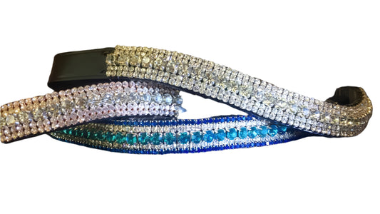 5-Row Rhinestone & Crystal Browbands – Curved & Straight Styles for Wholesale
