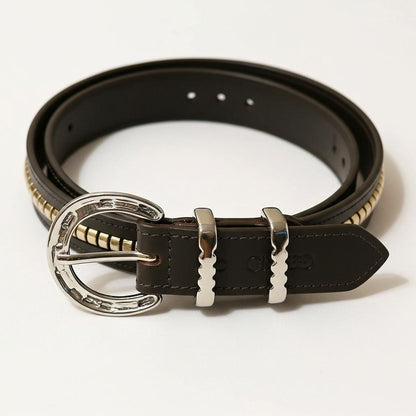 Dark Brown Criterion Clincher Belt – Bridle Leather & Silver Buckle