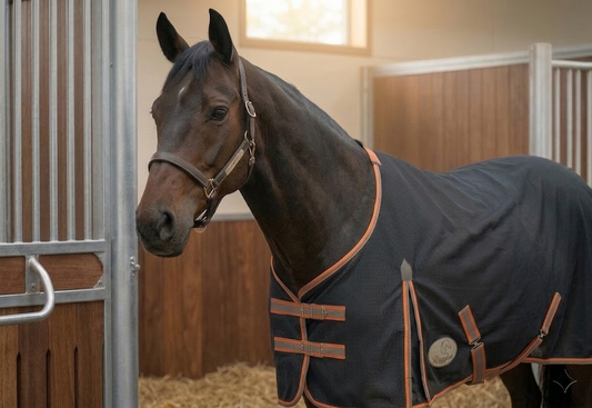 Mesh Fly Rug with Black & Orange Border – Heavy Duty Net