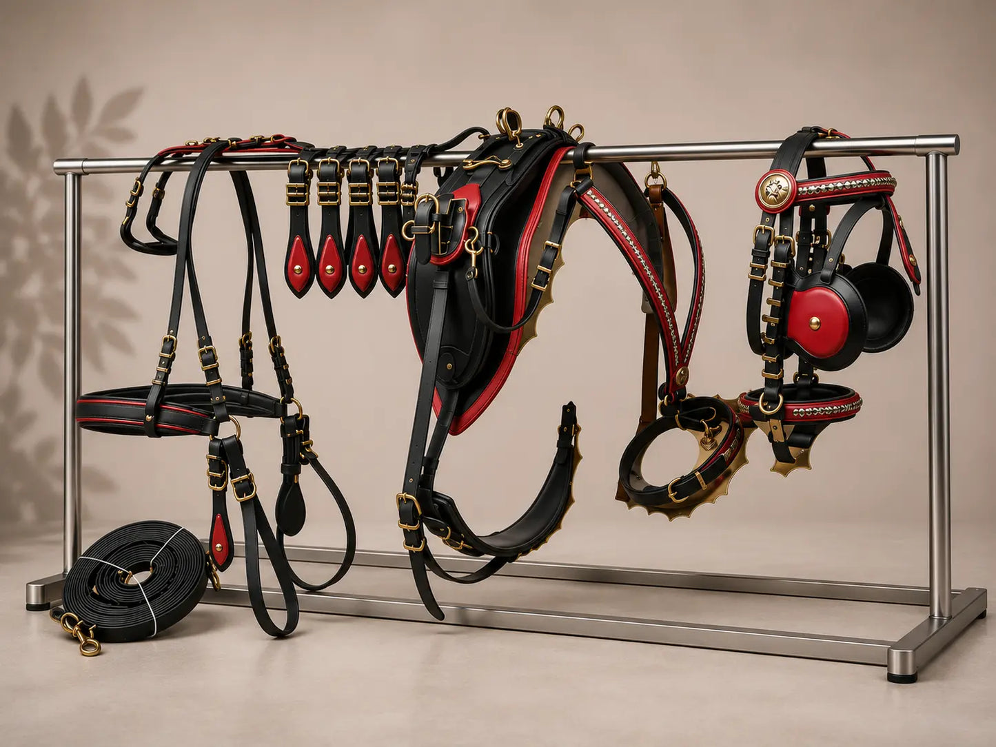 Deluxe Biothane Quick Hitch Harness with Wide Saddle & Brass Fittings