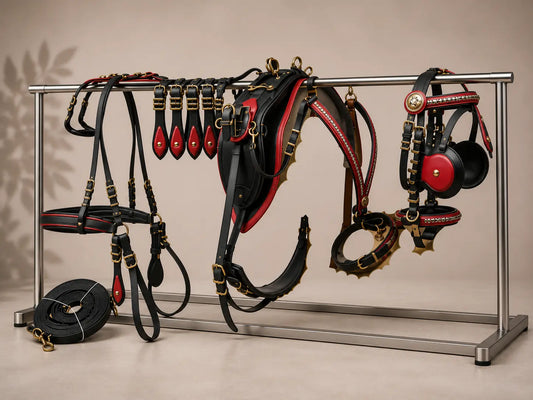 Deluxe Biothane Quick Hitch Harness with Wide Saddle & Brass Fittings