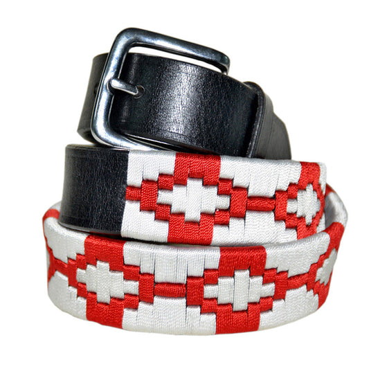 Crimson Glacier Leather Polo Belt