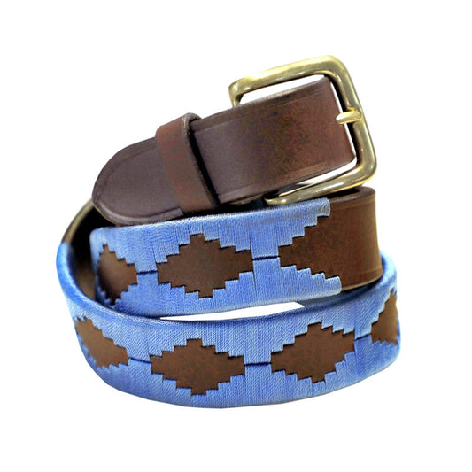The Suffolk Blue Leather Polo Belt