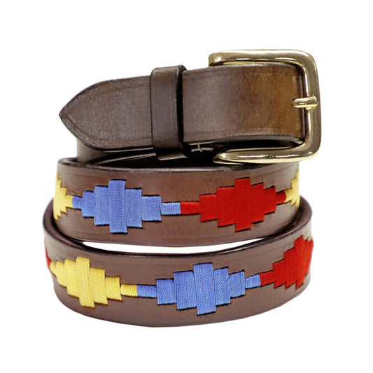 Mayfair Navy & Blush Leather Polo Belt