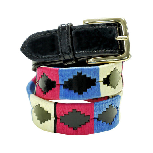 Crimson Eclipse Leather Polo Belt