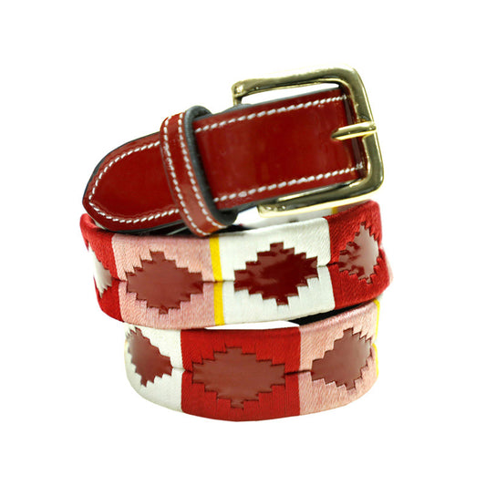 Scarlet Bloom Leather Polo Belt