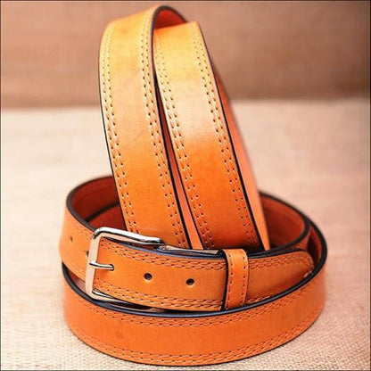 Refined Restraint – English Vegco Formal Leather Belt for Men