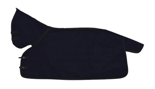 NAVY ANTI-SWEAT HORSE COOLER RUG – FULL COVERAGE WITH NECK