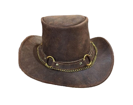Frontier Steel-Brim Cowboy Hat – Split Crazy Cow Leather