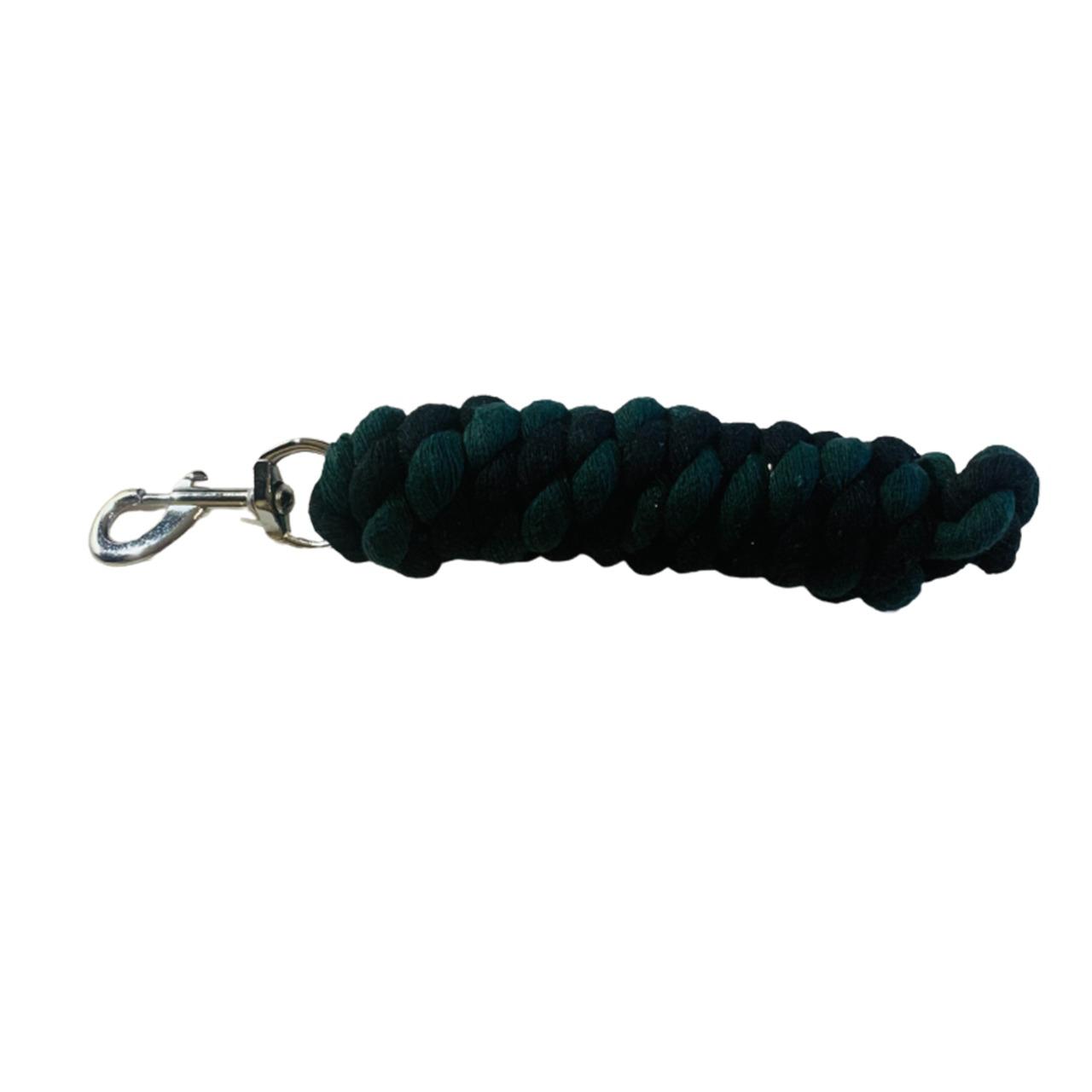 Criterion horse lead rope in dark green and black with brass or silver snap – available in cotton and cotton-polyester blend for B2B wholesale