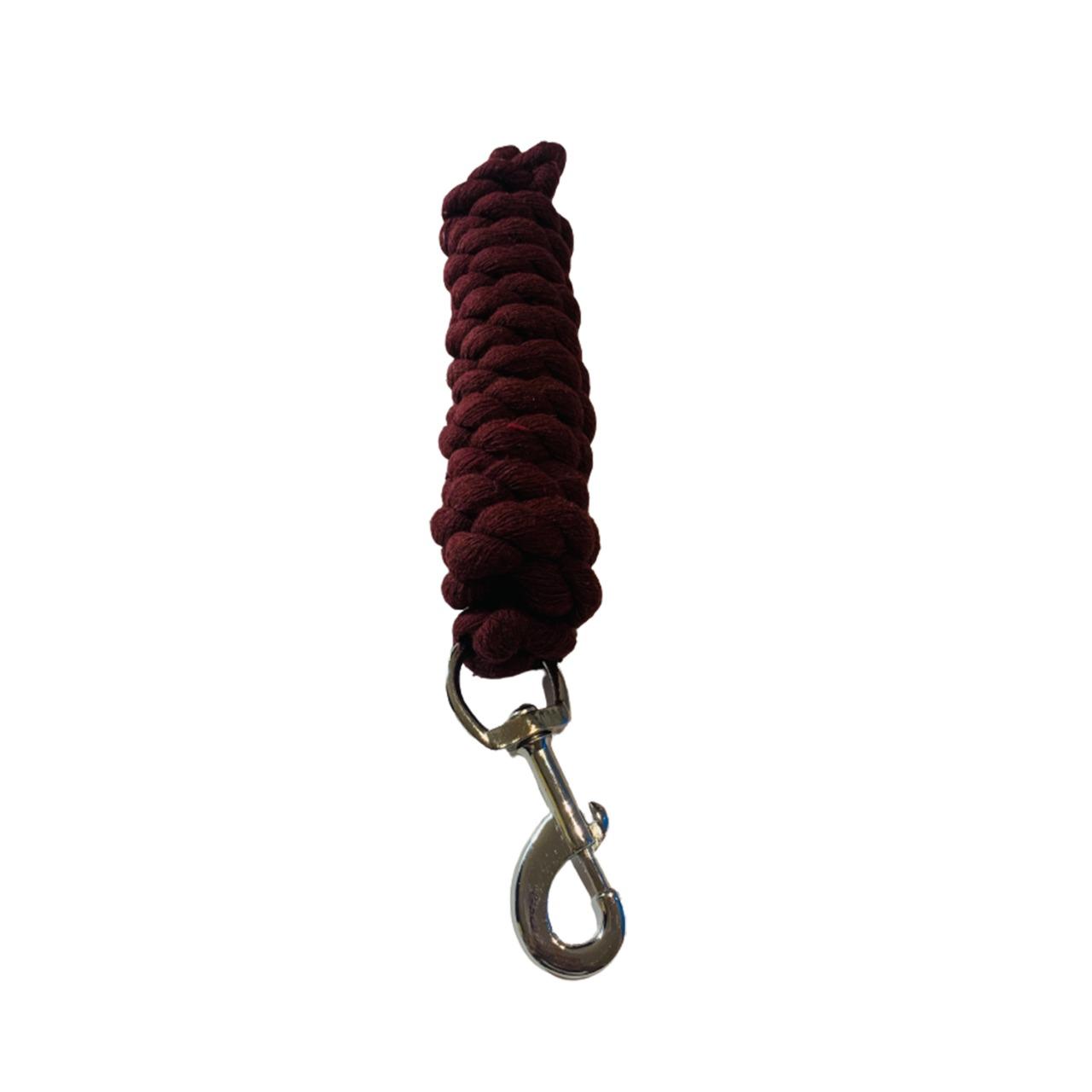 Criterion Mehroon horse lead rope with brass or silver snap – cotton and poly blend options available for wholesale B2B buyers