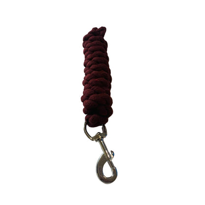 Criterion Mehroon horse lead rope with brass or silver snap – cotton and poly blend options available for wholesale B2B buyers