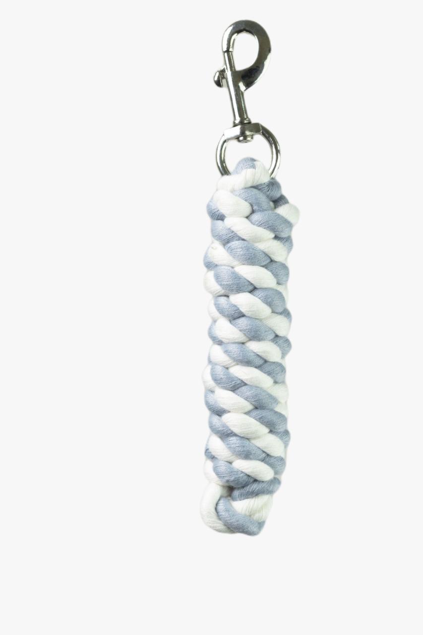 White and silver glitter horse lead rope from Criterion – wholesale cotton/poly-cotton rope with brass or silver snap hook for B2B buyers