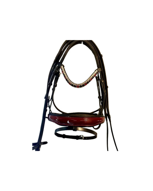 Ergonomic Patent Leather Bridle – Anatomical Monocrown with Optional Flash | B2B Wholesale