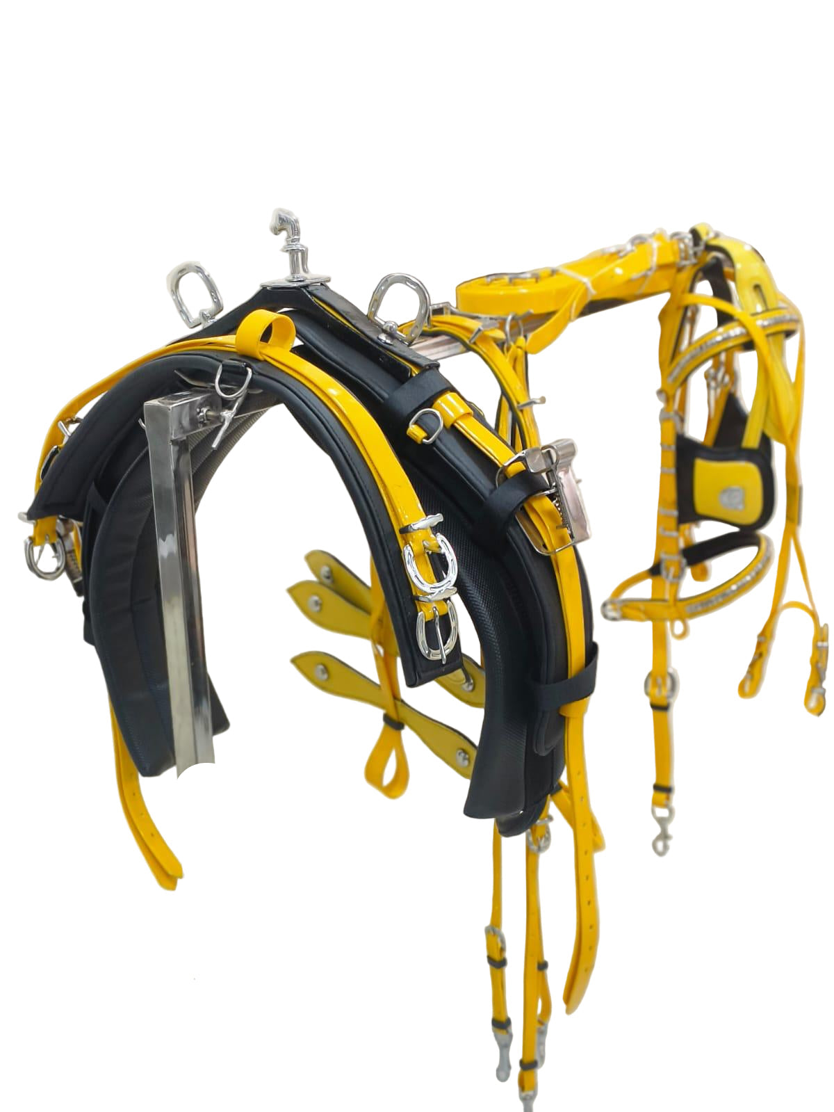 Quick Hitch Leather Harness – Black/Yellow | Wholesale
