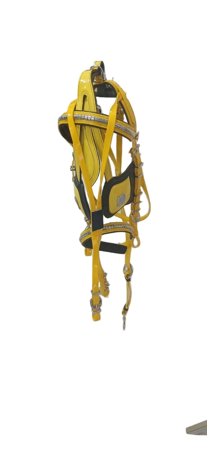 Quick Hitch Leather Harness – Black/Yellow | Wholesale