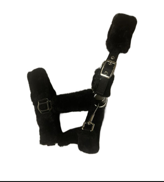 Black Fur Head Collar | Wholesale Adjustable & Padded Design